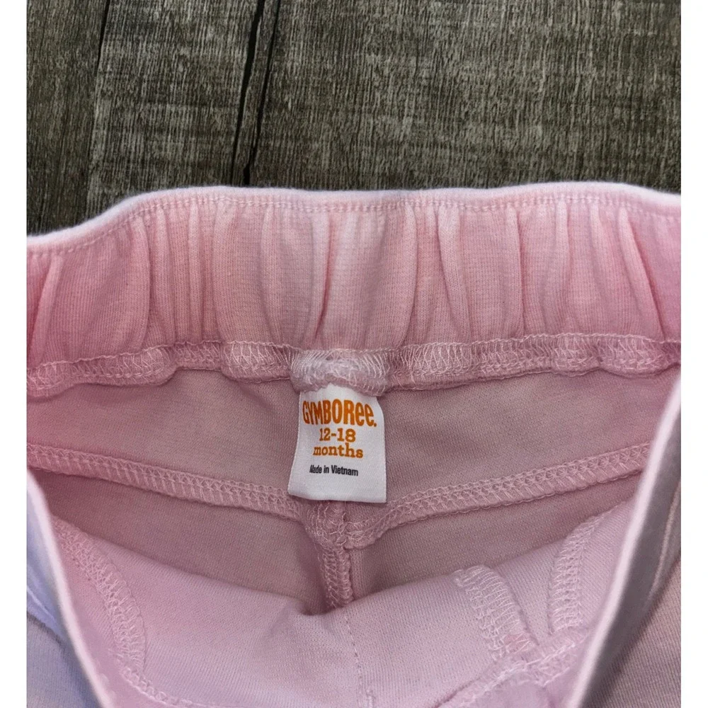 Gymboree Baby Girls Pink Knit Jeggings Bow Ankle Leggings 12-18 Months